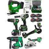SCHUTZENGER 6 Makina 4 Akülü Şarjlı Somun Sıkma-Spral Taşlama-Dairesel Testere-Kırıcı Hilti-Dekupaj