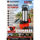 SCHUTZENGER 620SD LOGAR ATIK SU POMPASI BIÇAKLI DRENAJ DALGIÇ MOTOR OTOMATİK ŞAMANDIRALI 3.5 Hq BAKIR MOTOR 10 TON SU ATAR