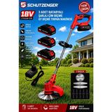 SCHUTZENGER 87VR Şarjlı Çim Ot Biçme Makine 3 Bataryalı 7 Başlıklı Tırpan C8 Kalite Bakır Kırmızı*