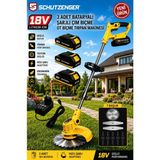SCHUTZENGER 88VR 3 Akülü Şarjlı Tırpan 18V Güçlü Çim Biçme Makinesi 100 cm Kesme Boyutu Pro Seri