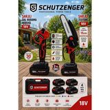 SCHUTZENGER Alman Şarjlı Dal Budama Makası Testere Bu Seti 4 Bataryalı 30 mm Kesim 15 cm Çantalı Kırmızı 9cr