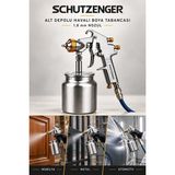 SCHUTZENGER Alttan Depolu Havalı Boya Tabancası Profesyonel 1.8mm 1000CC Basınç Ayarlı