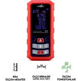 SCHUTZENGER Dawrek H01 Lazer Mesafe Ölçer 80 Metre Dijital Hassas Ölçüm Cihazı Çok Fonksiyonlu Kırmızı