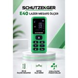 SCHUTZENGER E40 Lazer Mesafe Ölçer 80 Metre Dijital Hassas Ölçüm Cihazı Çok Fonksiyonlu Yeşil Dwr
