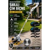 SCHUTZENGER G80R Şarjlı Çim Biçme Dijital Göstergeli 2 Bataryalı 8 Başlık Pro9 Seri Tırpan