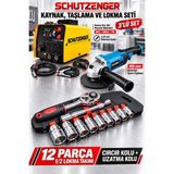SCHUTZENGER Gazsız Gaz Altı Kaynak Makinesi 180MM Devir Ayarlı Spral Taşlama 12 Parça 1/2 Lokma Takımı