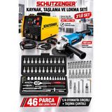 SCHUTZENGER Gazsız Gaz Altı Kaynak Makinesi 180MM Devir Ayarlı Spral Taşlama 46 Parça 1/4 Lokma Takımı