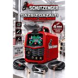 SCHUTZENGER Gazsız Gazaltı Kaynak Makinesi Mıg/mma/tıg – 4 mm Elektrot Yakabilen Profesyonel Kaynak Makinesi Kırmızı-4