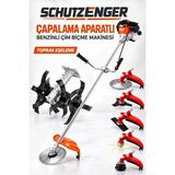 SCHUTZENGER Hp-97 Benzinli Ot Çalı Çim Biçme Makinesi Çapalama Aparatı 6 Başlık Tırpan Motoru Bahçe Eşeleme