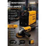 SCHUTZENGER Inverter Kaynak Makinesi 250 Amperbakır Sargı ve 115MM Avuç Taşlama Spiral Usta Seti Pro TR04 Sarı
