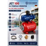 SCHUTZENGER JET100 Su Pompası Hidrofor 50 Litre Tanklı Su Motoru 1.5 Hp 4 Kat 5 Daire Yeter Setli 50MT Dik Atar