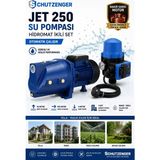 SCHUTZENGER JET250 Bakır Su Pompası ve Hidromat Hidrafor Otomatik Çalışma 1.5 Hq 50 mt Dik Basma 4 Kat Daire Su Motoru Yüksek Basınçlı