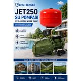 SCHUTZENGER JET250 Su Motoru 1.5 Hq Hidrafor Otomatik 24 Litre Tank Küre 4 Kat Daire 50 mt Dik Atar Su Pompası Bakır 5 Parça