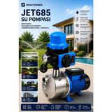 SCHUTZENGER JET685 Otomatik Su Hidrafor 4 Daire Yeterli Su Pompası 1.5 Hp Bakır Sargı Paslanmaz Yüksek Basınçlı