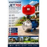 SCHUTZENGER JET700 Bakır Sargı 1.5 Hq Paslanmaz Çelik Gövdeli Kendinden Emişli Su Pompa 24 Litre Tank Otomatik Su Motoru