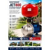 SCHUTZENGER JET800 Paslanmaz Gövde Su Pompası 24 Lt Tank Otomatik 2 Hq 6 Daire 70 mt Dik Su Motoru