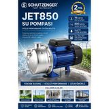 SCHUTZENGER JET850 Su Motoru Bakır Sargılı-Paslanmaz Çelik Gövdeli Kendinden Emişli Pompa 8mt Emiş 70MT Dik Atar