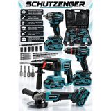 SCHUTZENGER Kömürsüz Darbeli Kırıcı Delici Hilti-Matkap Vidalama-Taşlama-Somun Sıkma Sökme 450NM Mavi-1