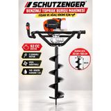 SCHUTZENGER Profesyonel Benzinli Toprak Burgu Makinesi – 2 Zamanlı, 20CM × 100 cm Fidan ve Direk Dikme Makinesi Ağaç T-1