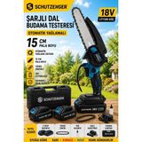 SCHUTZENGER RN678 Şarjlı Zinçirli Dal Budama Testeresi Otomatik Yağlamalı 15CM Yedek Zinçirli Mavi C7 Kalite