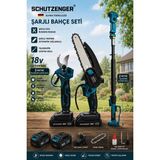 SCHUTZENGER Şarjlı Dal Budama Makası 30MM Dal Budama Testeresi Zinçirli 15CM 2 mt Teleskopik Kol 8120RN Mavi Bahçe Seti