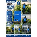 SCHUTZENGER Şarjlı Sırt Tipi Ilaçlama Pompası Akülü 16 Lt Makinesi Pro Turbo Tazikli SCH-2030W Mavi