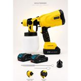 SCHUTZENGER W400V Çift Akülü Boya Tabancası Püskürtme Ilaçlama Da Kullanılır Yüksek Basınçlı Duvar Bahçe Boyalama Sarı Pro Seri
