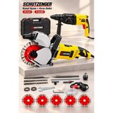 SCHUTZENGER YF-4000 Oluk Kanal Açma Duvar Kesme Makinesi 40MM Kırıcı Delici Hilti Matkap Setli 2’li Set Sarı