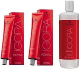 Schwarzkopf 2 Adet Igora Royal 6-77 Koyu Kumral-Yoğun Bakır Saç Boyası + 1 lt Oksidan