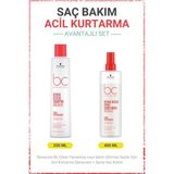Schwarzkopf Bonacure Bc Clean Acil Kurtarma Şampuanı + Sprey Saç Kremi - Yıpranmış Veya Işlem Görmüş Saçlar Için