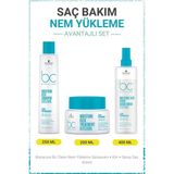 Schwarzkopf Bonacure Bc Clean Nem Yükleme Şampuanı + Kür + Sprey Saç Kremi - Kuru ve Kıvırcık Saçlar Için