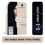 Schwarzkopf Creme Supreme 1 1 Soğuk Siyah Yoğun Bakım Full Kit Saç Boyası