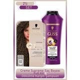 Schwarzkopf Creme Supreme Full Kit 6-16 Küllü Soğuk Açık Kahve + Gliss Saç Dökülme Karşıtı Şampuan 400ml
