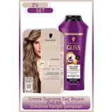 Schwarzkopf Creme Supreme Full Kit 7-16 Küllü Soğuk Kumral + Gliss Saç Dökülme Karşıtı Şampuan 400ml