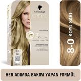 Schwarzkopf Creme Supreme Koyu Sarı 8-0 Krem Boya Yoğun Bakım Etkisi ile Canlı Renkler