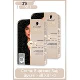 Schwarzkopf Creme Supreme Saç Boyası Full Kit 1-0 Siyah Tüp Formda Yoğun Bakım Etkisiyle