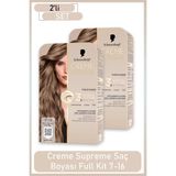 Schwarzkopf Creme Supreme Saç Boyası Full Kit 7-16 Küllü Soğuk Kumral Tüp Formda Yoğun Bakım