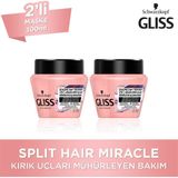 Schwarzkopf Gliss Kırık Uçları Mühürleyen Saç Bakım Maskesi 300 ml X 2 Adet Güçlendirici Etki