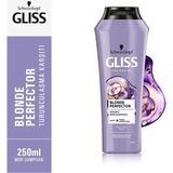 Schwarzkopf Gliss Onarıcı Mor Şampuan 250 ml Sarı Saçlar İçin Turunculaşma Karşıtı Peptit ve Yaban Mersini Özlü