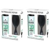 Schwarzkopf Gliss Saç Bakımı Şampuanı Nutribalance Repair Tarak Hediyeli 500 ml 2li