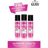Schwarzkopf Gliss Supreme Length 3'lü Sıvı Saç Kremi 200 ml Yıpranmış Uzun Saçlar İçin Onarıcı