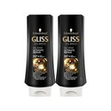 Schwarzkopf Gliss Ultimate Repair Saç Kremi, Çok Yıpranmış ve Kuru Saçlar, 400 ml x 2 Paket, Siyah