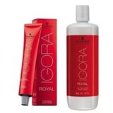Schwarzkopf İgora 8 Adet Royal 7-1 Kumral Sandre Saç Boyası + 1 lt Oksidan