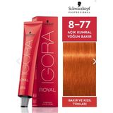 Schwarzkopf Igora Royal 8-77 Açık Kumral Yoğun Bakır 60 ml Saç Boyası