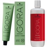 Schwarzkopf Igora Zero Amm 6-6 4 Adet Amonyaksız %100 Beyaz Kapama Saç Boyası+1000 ml Oksidan