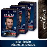 Schwarzkopf Men Perfect 70 Koyu Kahve Saç Boyası 3 Adet Orta Kalıcılık ve Doğal Görünüm