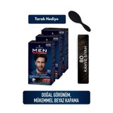 Schwarzkopf Men Perfect 80 Kahve Siyah Erkek Saç Boyası 3’lü Set + Tarak Hediyeli