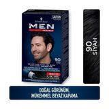 Schwarzkopf Men Perfect Erkek Saç Boyası 90 - Siyah 3 Parça Doğal Görünüm ve Beyaz Kapatma