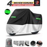 Schwer Yamaha Xmax 300 Tech Max Reflektörlü Siyah-Gri Branda,motosiklet Brandası,motor Branda Motor Örtüsü (Güvenlik Kilidi ve Bağlantı Tokalı) - Siyah Gri - Reflektörlü Arka Çanta UYUMSUZ
