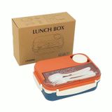 Scizorito Bento Box Yetişkin Öğle Yemeği Kutusu, 400 Oz Konteyner, 4 Bölmeli, Öğle Yemeği Yemek Kapları, Sos Kavanozu, Mikrodalga ve Bulaşık Makinesinde Yıkanabilir (Turuncu-Mavi)